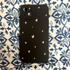 Black and Pink Hearts iPhone 13 Phone Case